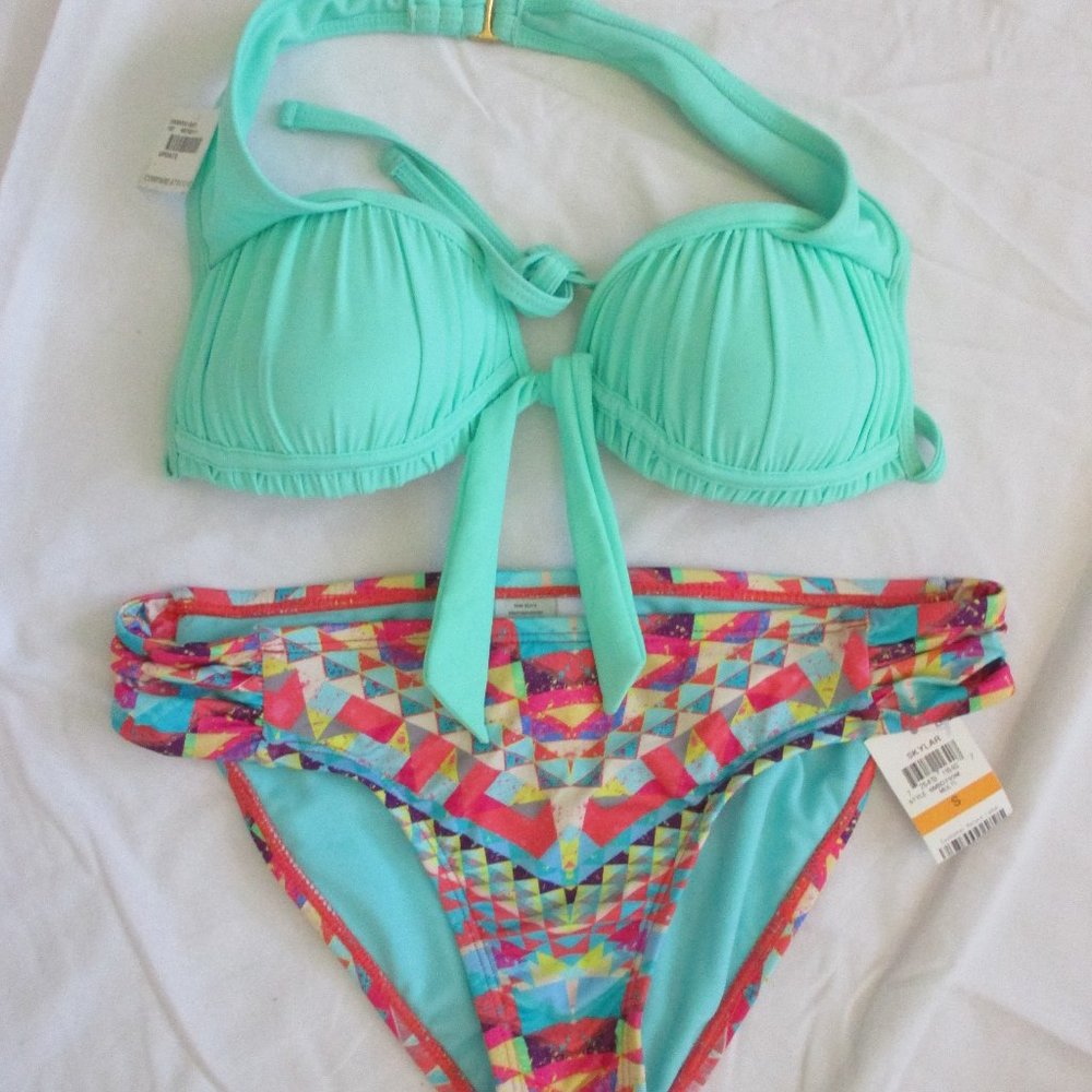 NWT - Bikini separates by California Waves and bar III - sz S - MSRP $110.00